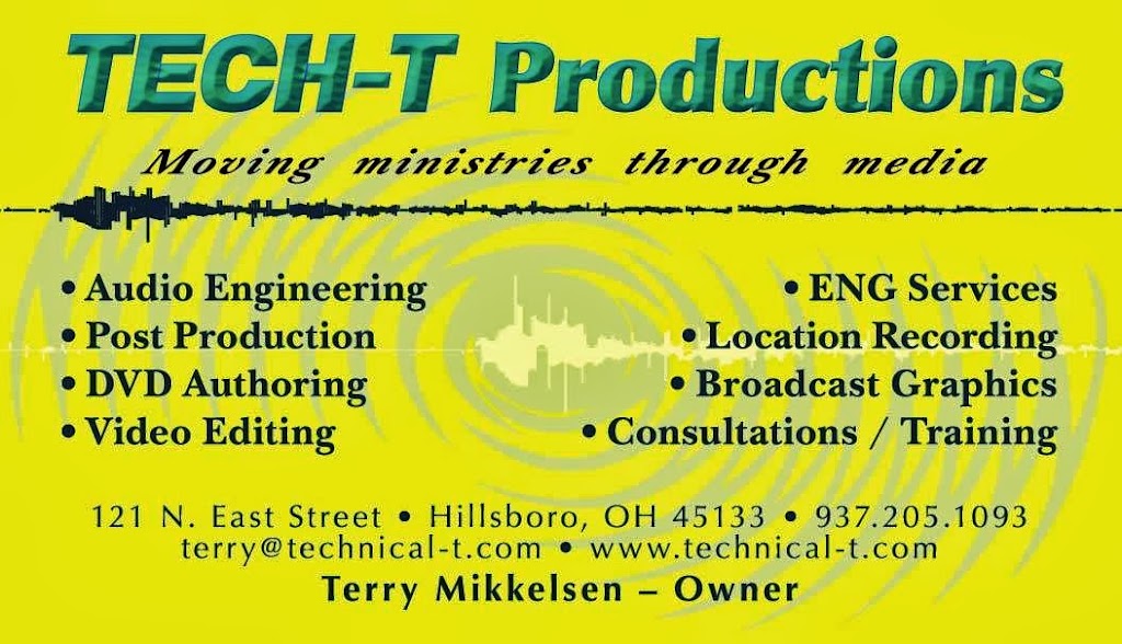 Tech-T Productions | 121 N East St, Hillsboro, OH 45133 | Phone: (513) 549-7761