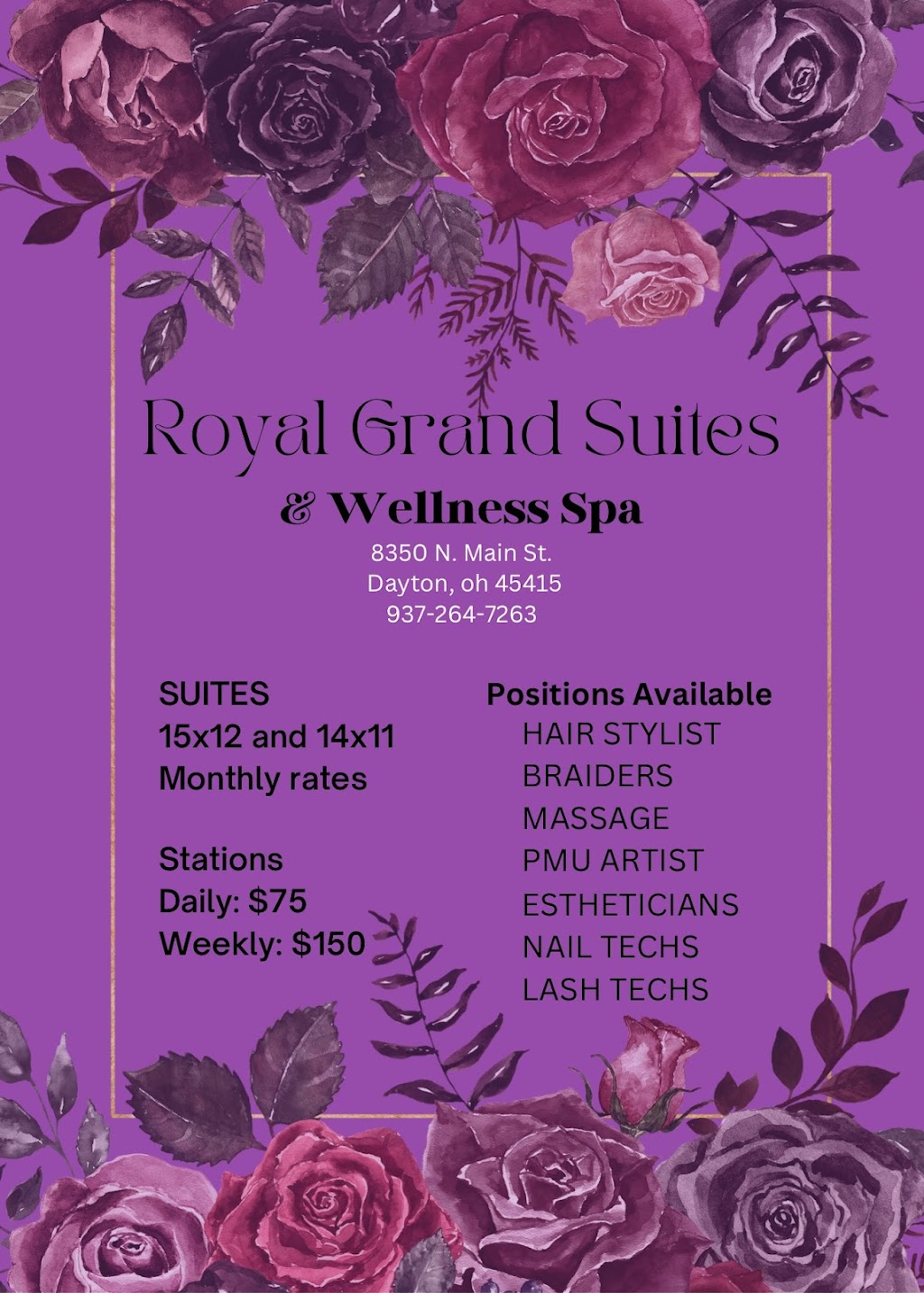 Royal Grand Suites and Wellness Spa | 8350 N Main St, Dayton, OH 45415 | Phone: (937) 264-7263