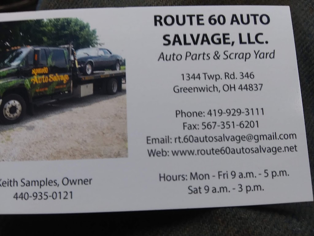 Route 60 Auto Salvage | 1344 Township Hwy 346, Greenwich, OH 44837 | Phone: (419) 929-3111