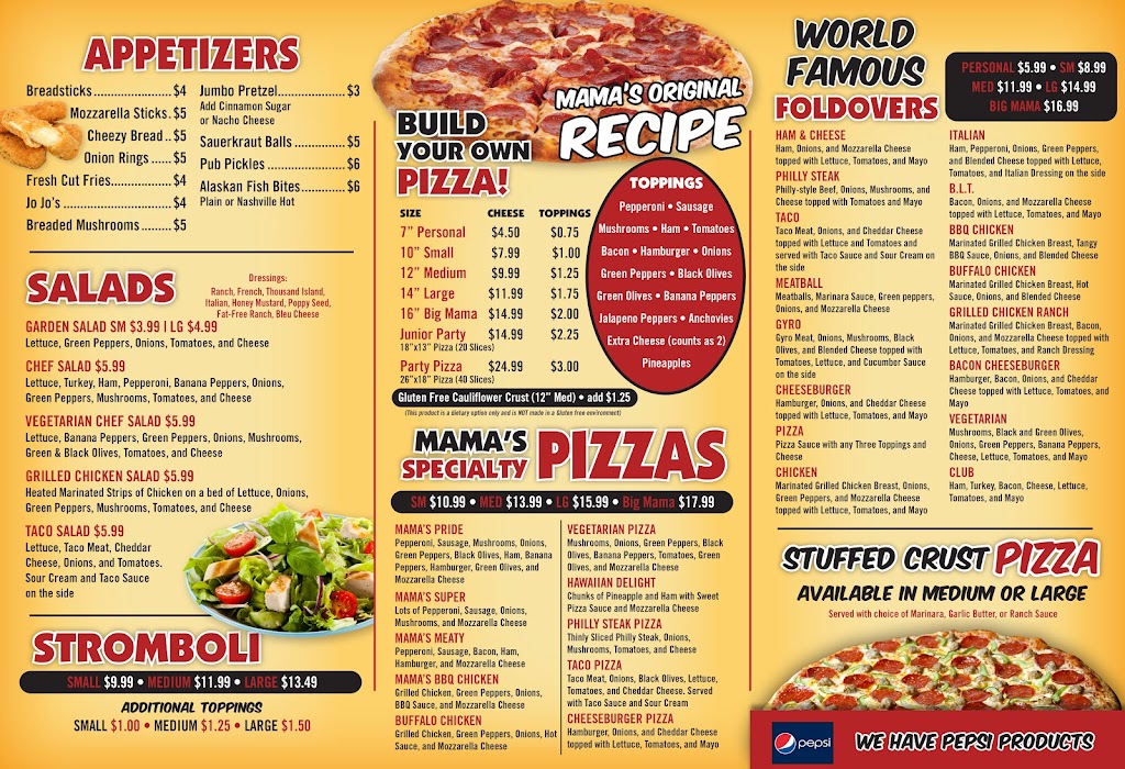 Mamas Pizza, llc | 40 Mansfield Ave, Shelby, OH 44875 | Phone: (419) 342-7777